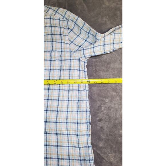 Vineyard Vines 100% Linen Sz XL Classic Fit Shirt Mens Blue Pink Plaid C28-45 - Picture 3 of 10